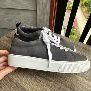 Women’s 9 J/Slide Platform Nubuck Gray Suede Sneakers “Delilah”